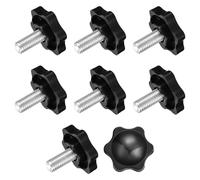 QUARKZMAN 8Pcs Bouton de Vis de Serrage, M8 x 16mm Bouton Étoile en Forme Hexagonale Poignées en Plastique Serrage Manuelle pour Meubles Mécaniques à Base de Parapluie, 32mm Diamètre
