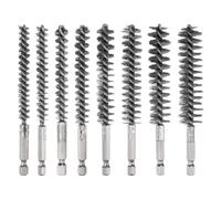 QUARKZMAN 8Pcs Brosse de Nettoyage en Acier Inoxydable 8mm, 9mm, 10mm, 11mm, 13mm, 15mm, 17mm, 19mm de Diamètre Avec Poignée et Tige Hexagonale de 1/4 Pouce pour Tubes, Ports, Roulements
