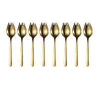 QUARKZMAN 8Pcs Cuillère-Fourchette En Acier Inoxydable, 5.9" Fourchettes En Métal Pour Salade Cuillères À Dessert Long Manche Couverts Combinés Fourchette-Cuillère Pour Glace Fruits Apéritif