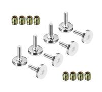 QUARKZMAN 8Pcs Pieds Nivelables Réglables Filetés M10, 1.83 x 1.38 Pattes De Nivellement 8Pcs Écrous D'accouplement 0.71" Protège-Sol Anti-Dérapant Table Chaise Armoire Bureau Canapé Établi