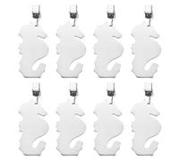QUARKZMAN 8Pcs Poids pour Nappe, Poids pour Nappe en Acier Inoxydable avec Pinces Métalliques, Pendentif pour Nappe en Forme De Sea Pony 8.5 x 4.5cm pour Décoration De Table De Jardin