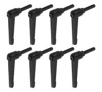 QUARKZMAN 8pcs Réglable Serrage Levier Poignées M6 x 25mm Homme Filetage Fileté Goujon Boulon Boutons Rotatif Vis Verrouillage Rapide Libérer Cliquet Pousser Bouton Poignée, Noir