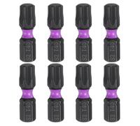 QUARKZMAN 8pcs T40 Embout de Tournevis Torx 1/4" Tige Hexagonale 25mm/1" Longueur Magnétique Étoile 6 Pans Acier S2 Forets de Tournevis et de Perceuse Électrique de Qualité Industrielle