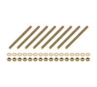 QUARKZMAN 8pcs Tige Filetée Complète 1/4" UNC x 3" Longueur, Tiges Filetées à Mouvement Linéaire en Acier Carbone avec Écrous Hexagonaux Rondelle Carrée pour Serre-Joints Suspentes U-Boulons