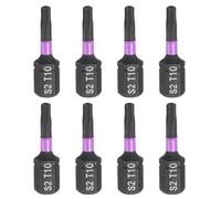 QUARKZMAN 8pcs TT10 Embout de Tournevis Torx 1/4" Tige Hexagonale 25mm/1" Longueur Magnétique Étoile 6 Pans Acier S2 avec Trou Pour Perceuse Électrique de Qualité Industrielle
