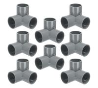 QUARKZMAN 8Pièces Raccords Tuyau PVC À 3 Voies 1-1/2" Té Coude Connecteur Tuyau Meuble Construction Grade 90 Degrés Raccord Coude pour Égout Plomberie Drain Alimentation, Gris