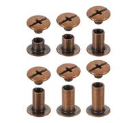 QUARKZMAN 90 Ensembles Rivets À Vis Chicago Métal Tête Phillips Vis De Fixation Clou Rivet Goujon Pour DIY Ceinture En Cuir Sac Reliure, 6 Tailles, Cuivre