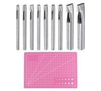 QUARKZMAN 9pcs Cuir Ovale Trou Poinçon Inox Acier | A5 Découpe Tapis PVC Oblong Perforateur Outil Creux Ensemble Tissu Toile Tissu Montre Bracelet
