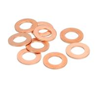 QUARKZMAN 9Pcs Rondelle Métal Plate, M10 Rondelles Cuivre Joint, 10mm DI, 18mm DE, 1.5mm D'Épaisseur D'Étanchéité Cuivre Kit Rondelles Écrasées Assortiment Pour Boulons Vis Réparation