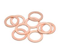 QUARKZMAN 9Pcs Rondelle Métal Plate, M14 Rondelles Cuivre Joint, 14mm ID, 20mm OD, 1.5mm D'Épaisseur D'Étanchéité Cuivre Kit Rondelles Écrasées Assortiment Pour Boulons Vis Réparation