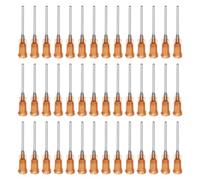 QUARKZMAN Aiguille industrielle à bout émoussé 15G 1 pouce de longueur avec connecteur à vis de verrouillage Luer, Aiguille de distribution pour pistolet à colle liquide, 60 pièces (ambre)