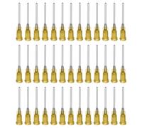 QUARKZMAN Aiguille industrielle à bout émoussé 17G 1 pouce de longueur avec connecteur à vis de verrouillage Luer, aiguille de distribution pour pistolet à colle liquide, 40 pièces (jaune)