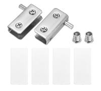 QUARKZMAN Ajustable Verre Porte Charnières Pince, 1 Paire Inox Acier Armoire Verre Porte Pivot Charnière Agrafe pour 5-8mm Épaisseur Verre, Argent 40x10x20mm