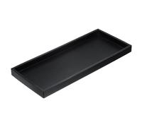 QUARKZMAN Bac À Plateau De Salle De Bain 11.8" x 5" pour Savons Clés Noir | Plateau Distributeur De Savon En Silicone, Organisateur De Lavabo De Cuisine Incassable, Bougie Bijoux