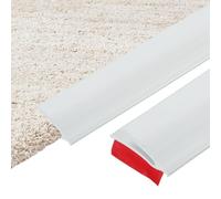 QUARKZMAN Bande de Transition 2 Pièces 300cm x 32mm x 8mm Blanc | Auto-Adhésive, pour Moquette et Carrelage, Bande de Bord, Couvre-Joint PVC, Bord de Stratifié, pour surfaces irrégulières