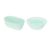 QUARKZMAN Banneton pour Pain en Silicone, 2pcs Paniers à Pain Accessoires de Pâtisserie et de Cuisson Maison Boulangerie, Panier à Levain Antiadhésif Fermentation pour Pains, Vert Clair