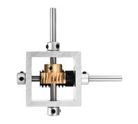 QUARKZMAN Boîte De Vitesses À Angle Droit 90 Degrés Réducteur À Vis Sans Fin Rapport 1:20 Réducteur 1 Module 20 Dents Engrenage À Vis Cadre En Aluminium Avec Arbre 6mm, 100x100x50mm(LxLxH)
