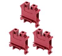 QUARKZMAN Bornes De Jonction 3 Pack UK10N Rail De Montage Porte-Fusible Borne À Vis Support D'Extrémité De Fil Butée Rail Din Vis Pour Circuits Électroniques DIY Appareils Machines, Rouge