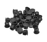 QUARKZMAN Bouchon de Trou en Plastique 10mm, 36Pcs Type Encastré, Cache Trou Bouchon de Verrouillage à Pression Ronde pour Meubles, Embouts d'Insertion de Panneaux, Noir