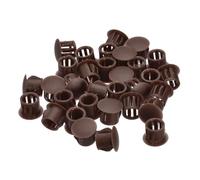 QUARKZMAN Bouchon de Trou en Plastique 10mm, 36Pcs Type Encastré, Cache Trou Bouchon de Verrouillage à Pression Ronde pour Meubles, Embouts d'Insertion de Panneaux, Marron