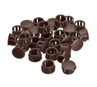 QUARKZMAN Bouchon de Trou en Plastique 14mm, 36Pcs Type Encastré, Cache Trou Bouchon de Verrouillage à Pression Ronde pour Meubles, Embouts d'Insertion de Panneaux, Marron