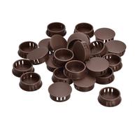QUARKZMAN Bouchon de Trou en Plastique 28mm, 26Pcs Type Encastré, Cache Trou Bouchon de Verrouillage à Pression Ronde pour Meubles, Embouts d'Insertion de Panneaux, Marron