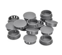 QUARKZMAN Bouchon de Trou en Plastique 32mm/1.26", 16Pcs Type Encastré, Cache Trou Bouchon de Verrouillage à Pression Ronde pour Meubles, Embouts d'Insertion de Panneaux, Gris