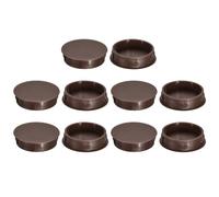 QUARKZMAN Bouchon de Trou en Plastique 38mm/1.5", 10Pcs Type Encastré, Cache Trou Bouchon de Verrouillage à Pression Ronde pour Meubles, Embouts d'Insertion de Panneaux, Marron