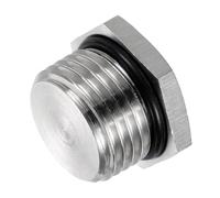 QUARKZMAN Bouchon de tuyau 1/2 pouce mâle Acier inoxydable 304 | Tête hexagonale extérieure, raccord fileté, joint d'étanchéité, pour système hydraulique/pneumatique