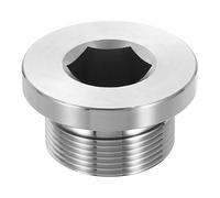 QUARKZMAN Bouchon De Tuyau En Acier Inoxydable 304 M30x1.5 Filetage Mâle Tête Hexagonale Intérieure Bouchon À Tête Hexagonale Raccords Avec Joint D'Étanchéité Pour Tuyaux D'Air Eau Huile Gaz
