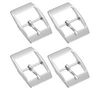 QUARKZMAN Boucle à Rouleau en Métal, 4 Pièces, 0.98 Pouce, Boucle de Ceinture à Une Seule Pointe, Boucles Carrées à Barre Centrale pour Accessoires d'Artisanat en Cuir, Argent.