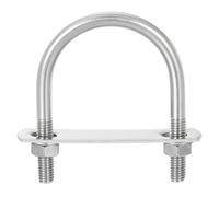 QUARKZMAN Boulons en U Ronds, 8 Ensembles 48mm(1.89") Largeur Intérieure 75mm Longueur M8 Boulon de Serrage en U en Acier Inoxydable 304 avec Écrous et Plaques, pour Remorque de Bateau
