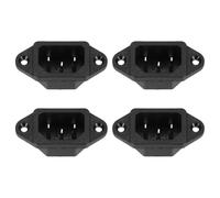 QUARKZMAN C14 Panneau Monté Adaptateur De Prise AC 250V 10A 3 Broches IEC Entrée Module Prise Connecteur Alimentation Socle Avec Couvercle 4Pcs