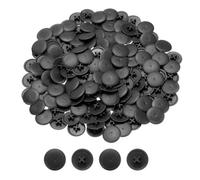 QUARKZMAN Cache-Vis, 108 Pièces 17mm - Cache-Écrou à Vis en Plastique Auto-Verrouillant, Cache-Vis de Décoration pour Écrou de Fixation à Came Phillips, Vis Autotaraudeuses, Noir
