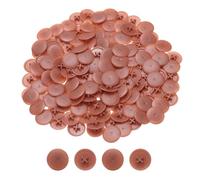 QUARKZMAN Cache-Vis, 108 Pièces 17mm - Cache-Écrou Auto-Bloquant en Plastique, Cache-Vis Décoratif pour Écrou de Fixation à Came Phillips, Vis Autotaraudeuses, Rouge Marron