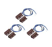 QUARKZMAN Capteur De Porte Filiaire Contact Fenêtre NO NC Montage Surface Interrupteur Magnétique Reed Marron 3 Pcs