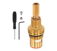 QUARKZMAN Cartouche De Robinet En Laiton 1-001 À Disque Céramique, Remplacement De Cartouche De Robinet Chaud Et Froid À 16 Canelures Avec Vis Et Tournevis Pour Robinetterie De Salle De Bain