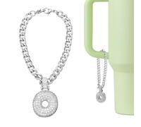QUARKZMAN Charme Lettre Pour Stanley Tumbler Cup Charme Lettre O Blanc | Avec Strass Pailleté Pour Tumbler Ou Autres Tasses À Eau Avec Poignée Pour Femmes, Accessoires Mignons À Bulles