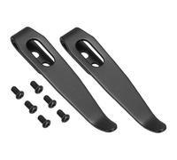 QUARKZMAN Clip de poche profond 2 Pièces 46mm Acier inoxydable 420 | Noirci, Universel, avec vis, pour couteau pliant, réparation bricolage, pièces de remplacement, Noir