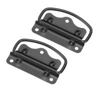 QUARKZMAN Coffre Poignées, 2pcs - Inox Acier Pull Poignées, Pliable Poignée pour Bois Boîte Outil Boîte Bijoux Boîte Industriel Boîte Découpe Planche Coffre (Noir)