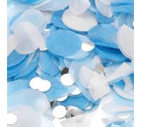 QUARKZMAN Confettis Ronds En Papier, Confettis De Table Pour Anniversaire DIY Décoration Révélation De Genre Fête Douche Mariage Fournitures, 50g / 1.8oz Bleu