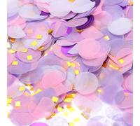 QUARKZMAN Confettis Ronds En Papier, Confettis De Table Pour Anniversaire DIY Décoration Révélation De Genre Fête Mariage Fournitures, 50g / 1.8oz Rose Blanc