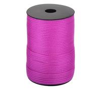 QUARKZMAN Corde en polypropylène tressé de 4 mm, 100m Corde en Nylon Cordage Creux pour étendoir à Linge, Camping, randonnée, extérieur, Rouge Rose