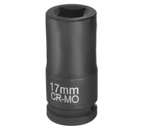 QUARKZMAN Douille Carrée 4 Points 3/4" Drive 17mm Métrique Douille À Choc CR-MO Noirci Standard Manchon Roue Manchon Pneumatique Outil Pour Auto Réparation Mécanique Maintenance