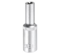 QUARKZMAN Douille E-Torx 1/2" Entraînement E11 Douille Profonde Torx Externe Cr-V Acier 6 Points Douille Fendue Torque Étoile Femelle pour Réparations Auto Entretien Maison Bricolage