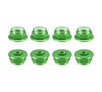 QUARKZMAN Écrou De Blocage en Nylon, 8 Pièces Écrou Nylstop M6 x 1mm Écrous Autobloquants En Alliage D'Aluminium, Écrous À Collerette Anodisés Pour Fixations (Vert)