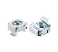 QUARKZMAN Écrou en Cage M10 x 1,5 mm, 50 Pièces Écrous en Cage à Encliqueter, Écrou Métrique en Acier au Carbone Zingué pour Armoire de Serveur, Argent