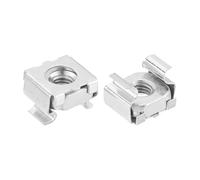 QUARKZMAN Ecrou en Cage M5 x 0,8 mm, 50 Pièces Ecrous en Cage à Encliqueter, Ecrou Métrique en Acier au Carbone Zingué pour Armoire de Rack Serveur, Argent