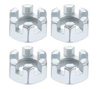QUARKZMAN Écrou Fendu Hexagonal 3/4-16 Unf, Grade 6,8 en Acier au Carbone Zingué, Convient pour la Réparation de Machines, Couleur Argent, 4 Pièces