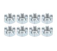 QUARKZMAN Écrou Hexagonal Fendu 7/16-20 Unf, Grade 6,8 en Acier au Carbone Zingué, Convient pour la Réparation de Machines, Couleur Argent, 8 Pièces
